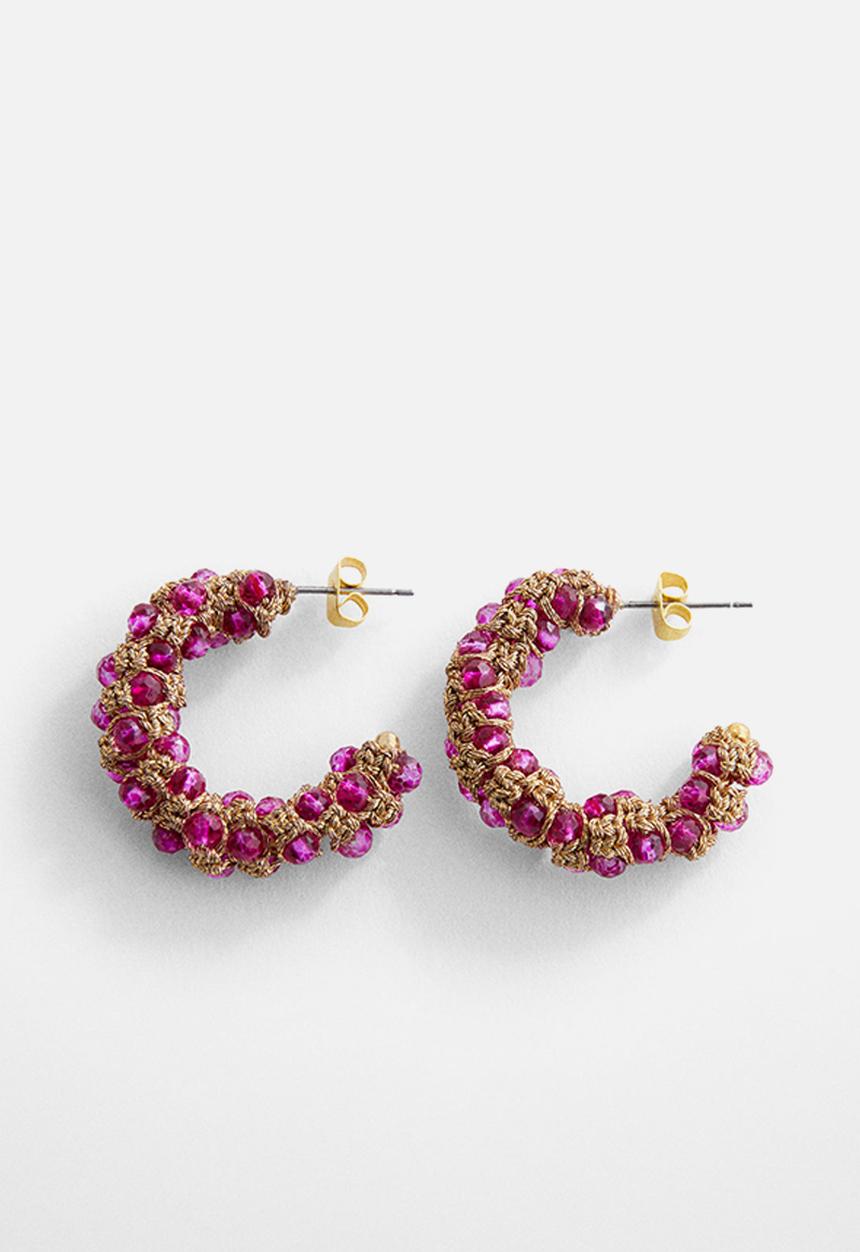 MANGO - Earrings rosella - purple