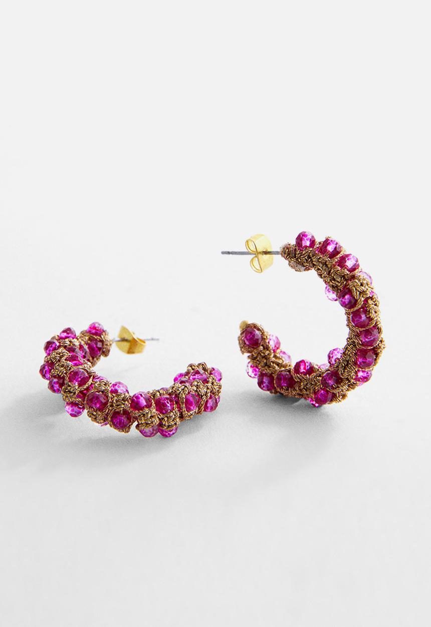 MANGO - Earrings rosella - purple