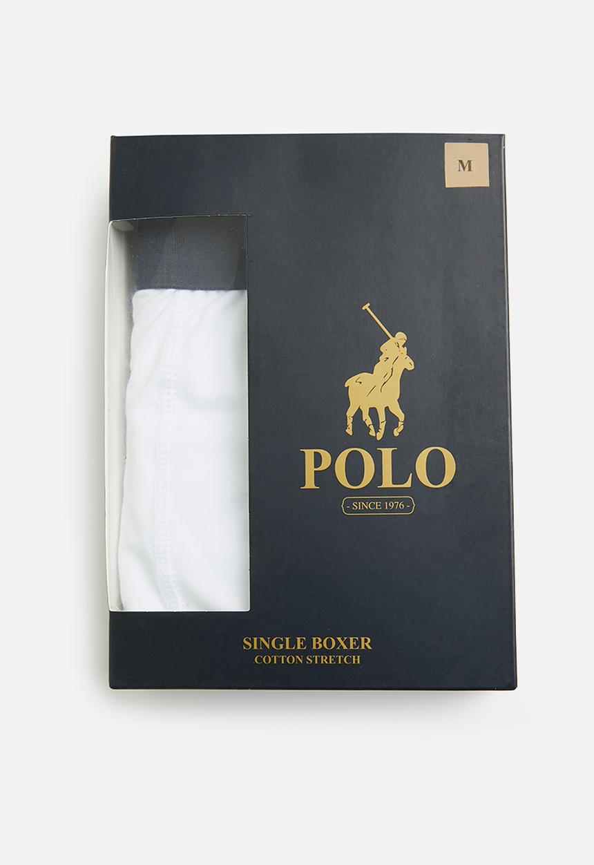 POLO - Men plain knit boxer - white