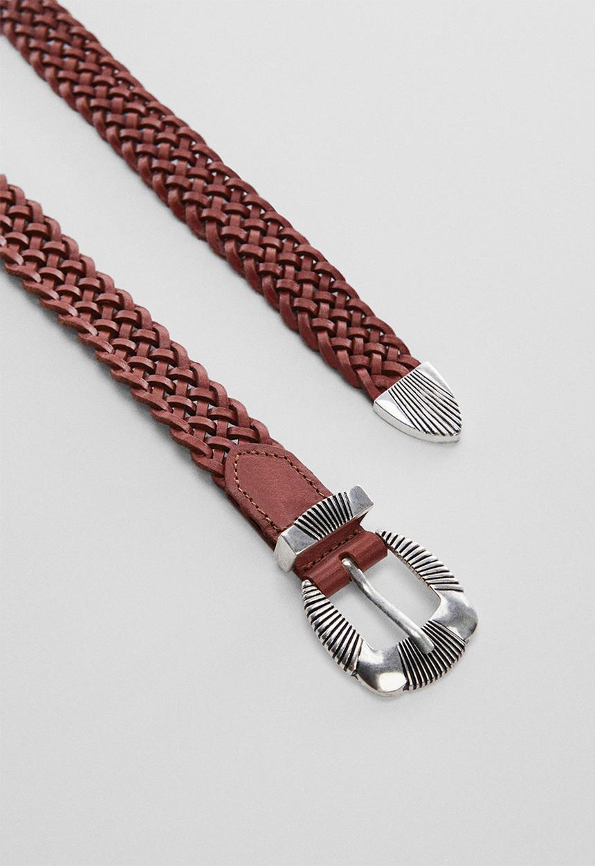 MANGO - Belt braid - brown