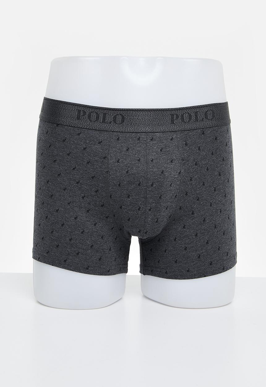 POLO - Men aop pony knit boxer - charcoal