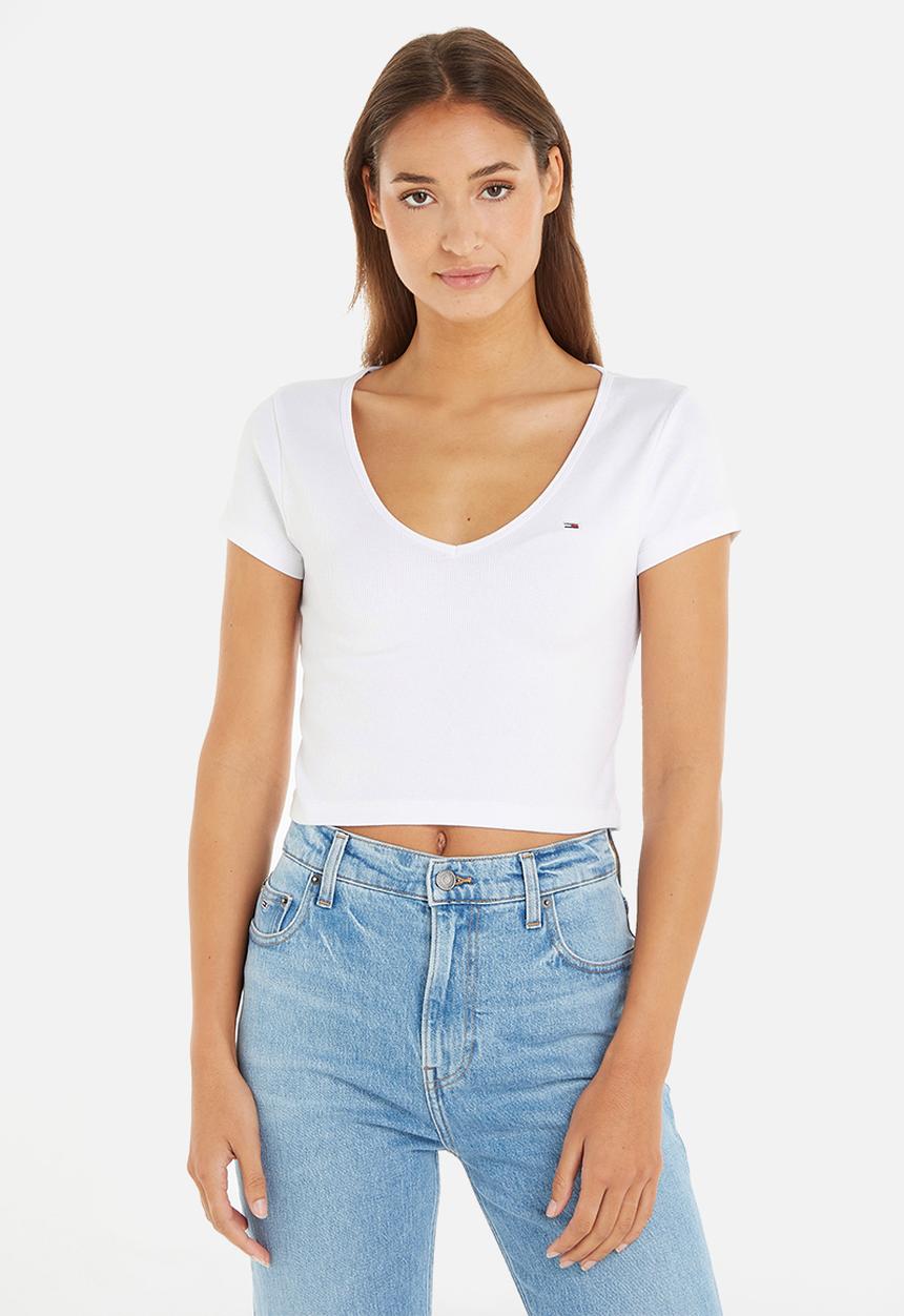 Tommy Hilfiger - Baby crp essential rib vneck tee - white