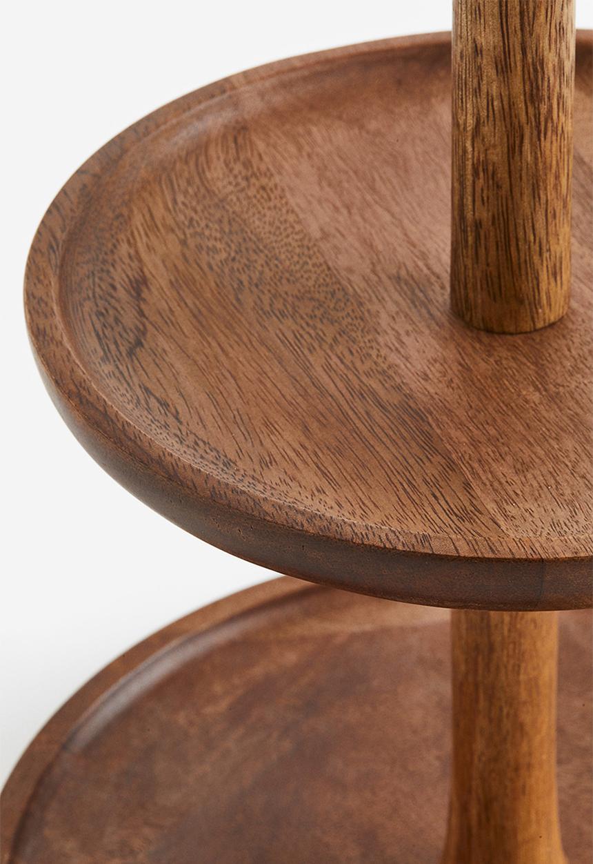 H&M - Wooden cake stand - brown