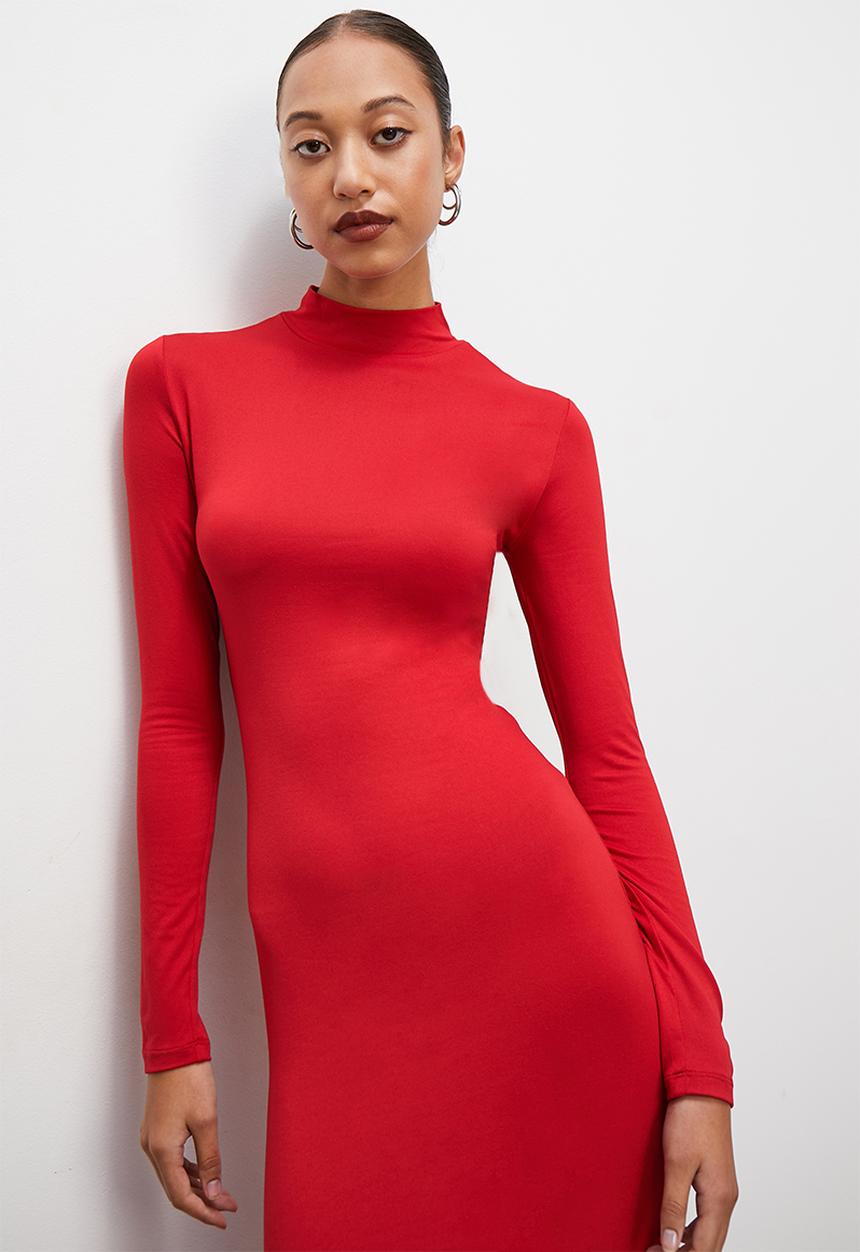 Superbalist - Open back column dress - red