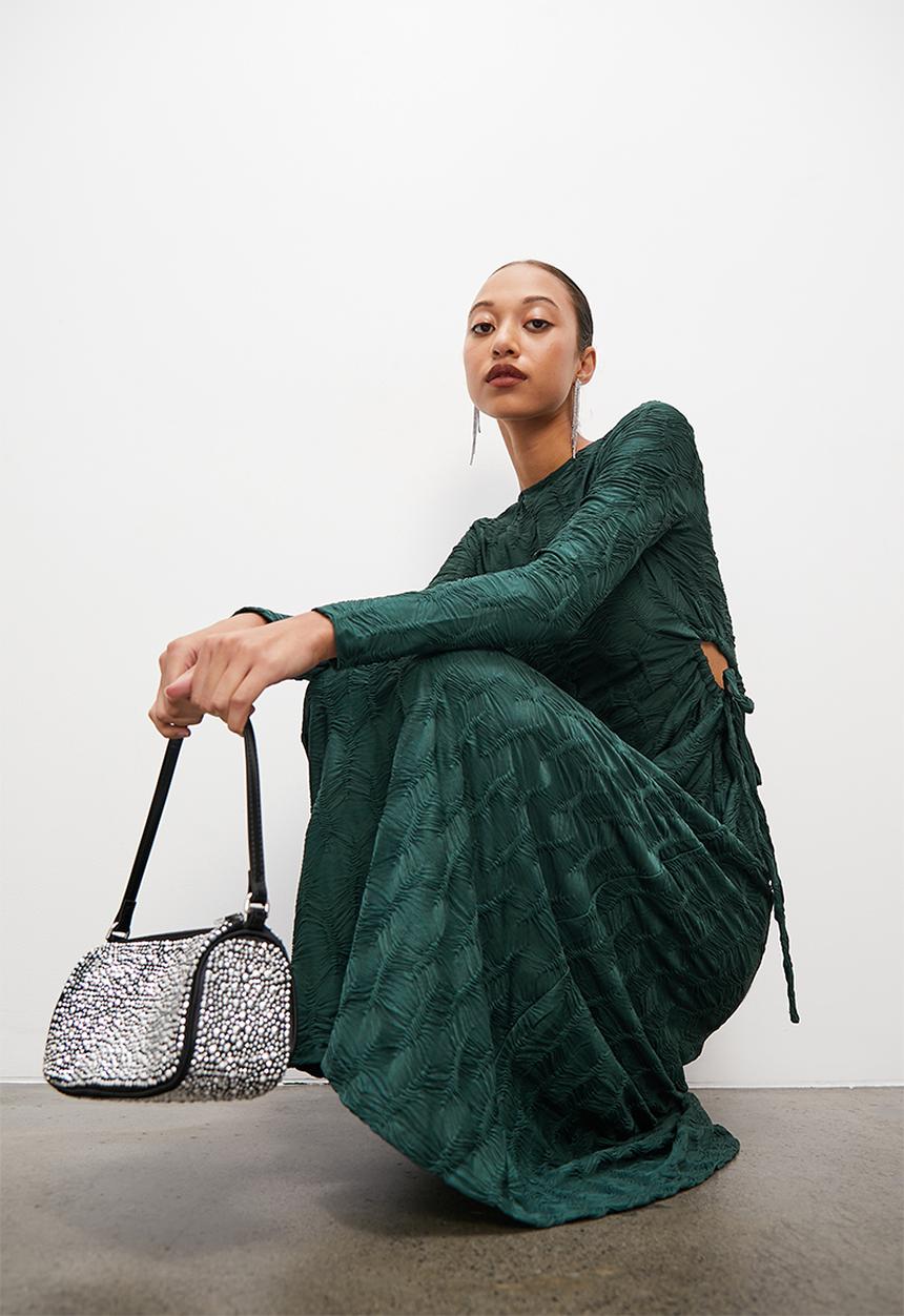 Superbalist - Side cutout burnout midi dress - pacific green