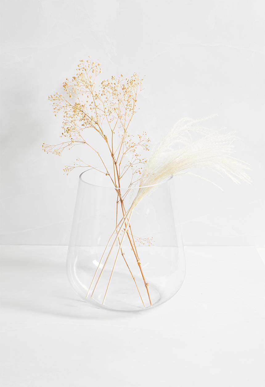 Silk By Design - Bulb glass vase - clear