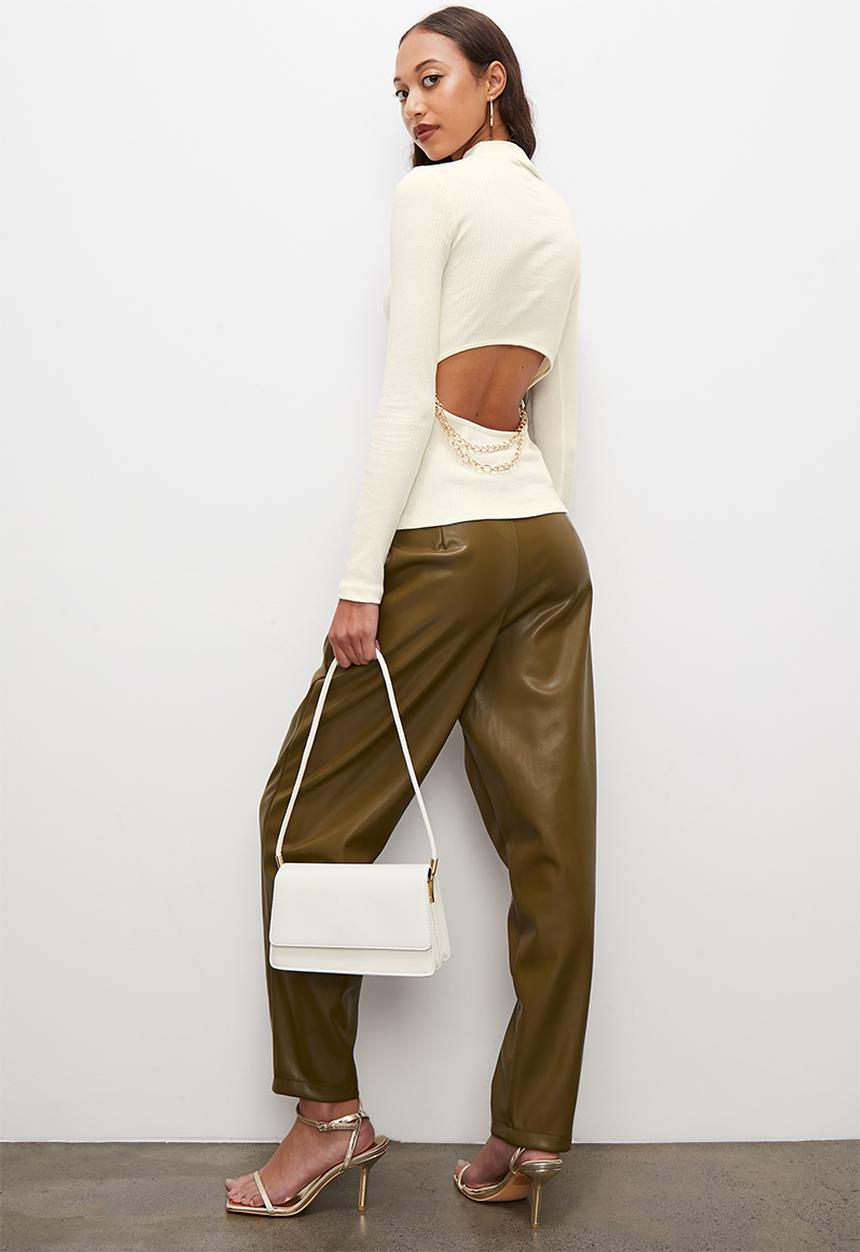 Superbalist - Ls funnel neck with chain detail - ecru