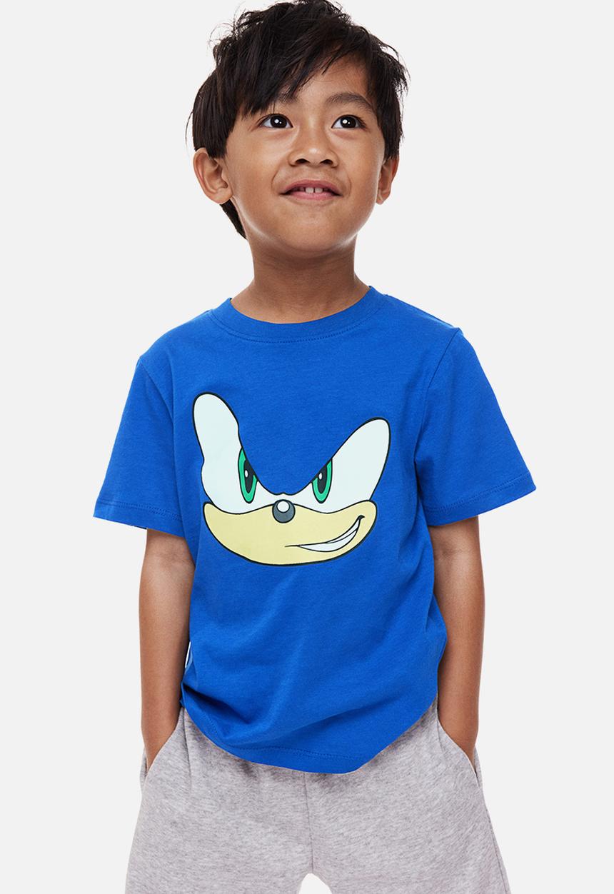 H&M - 3-Pack printed T-shirts - blue/sonic the hedgehog