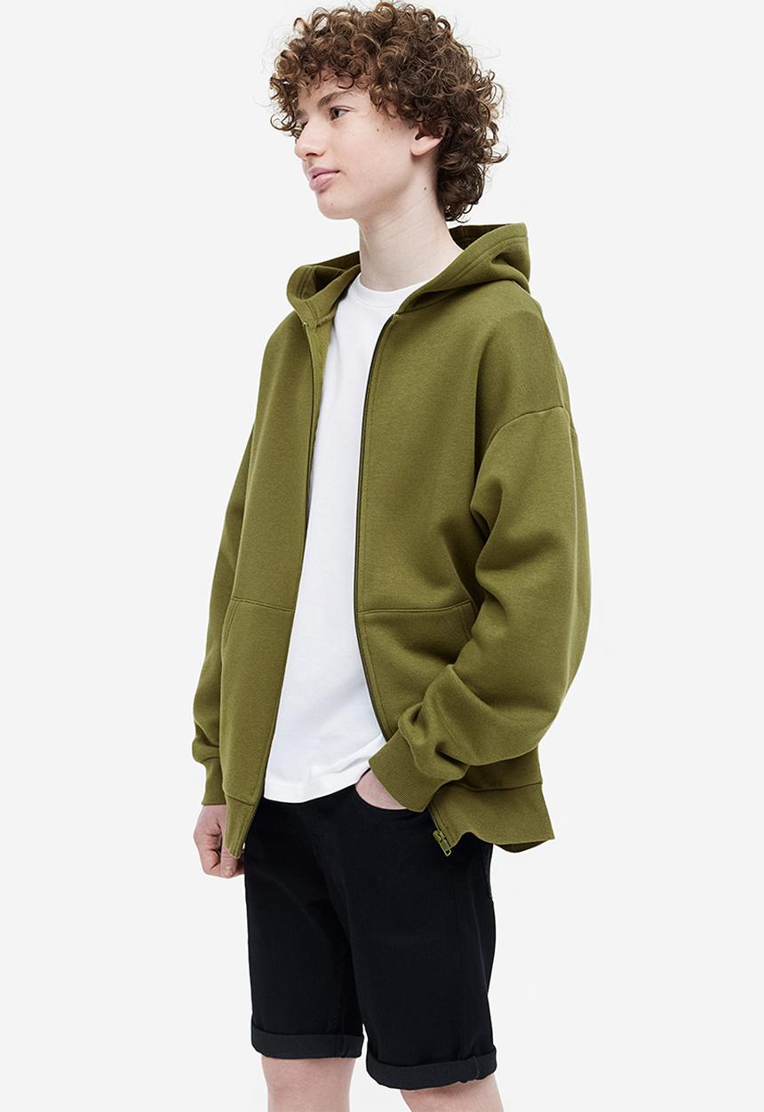 H&M - Zip-through hoodie - dark green