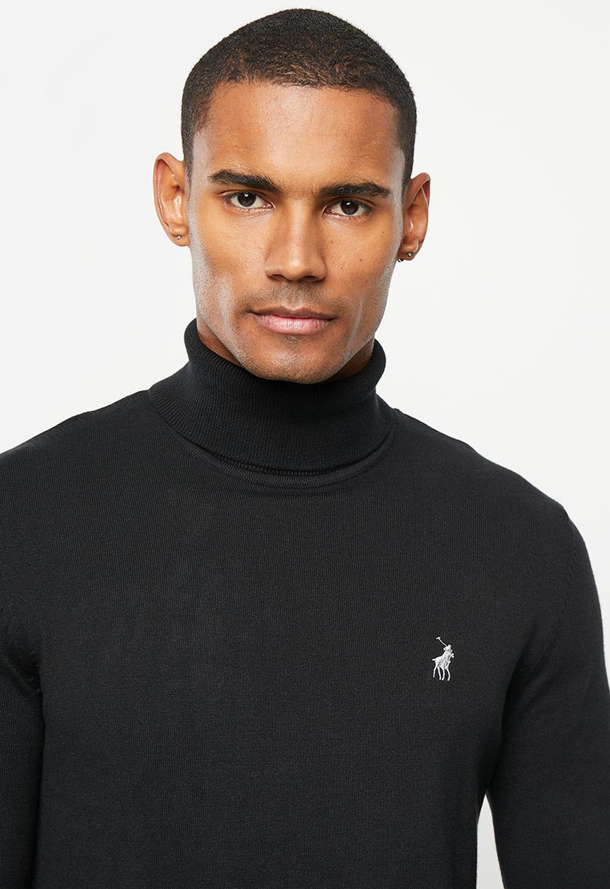 POLO - Mens long sleeve roll neck - black