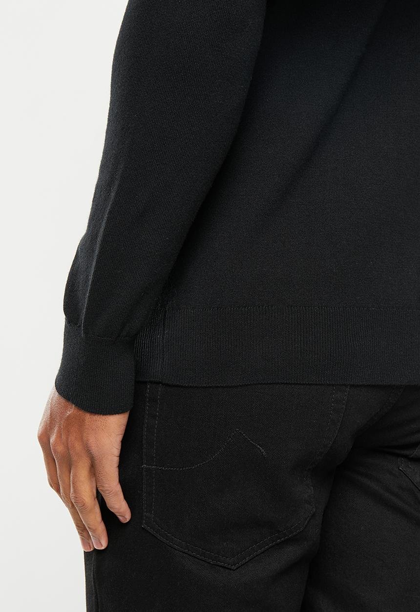 POLO - Mens long sleeve roll neck - black