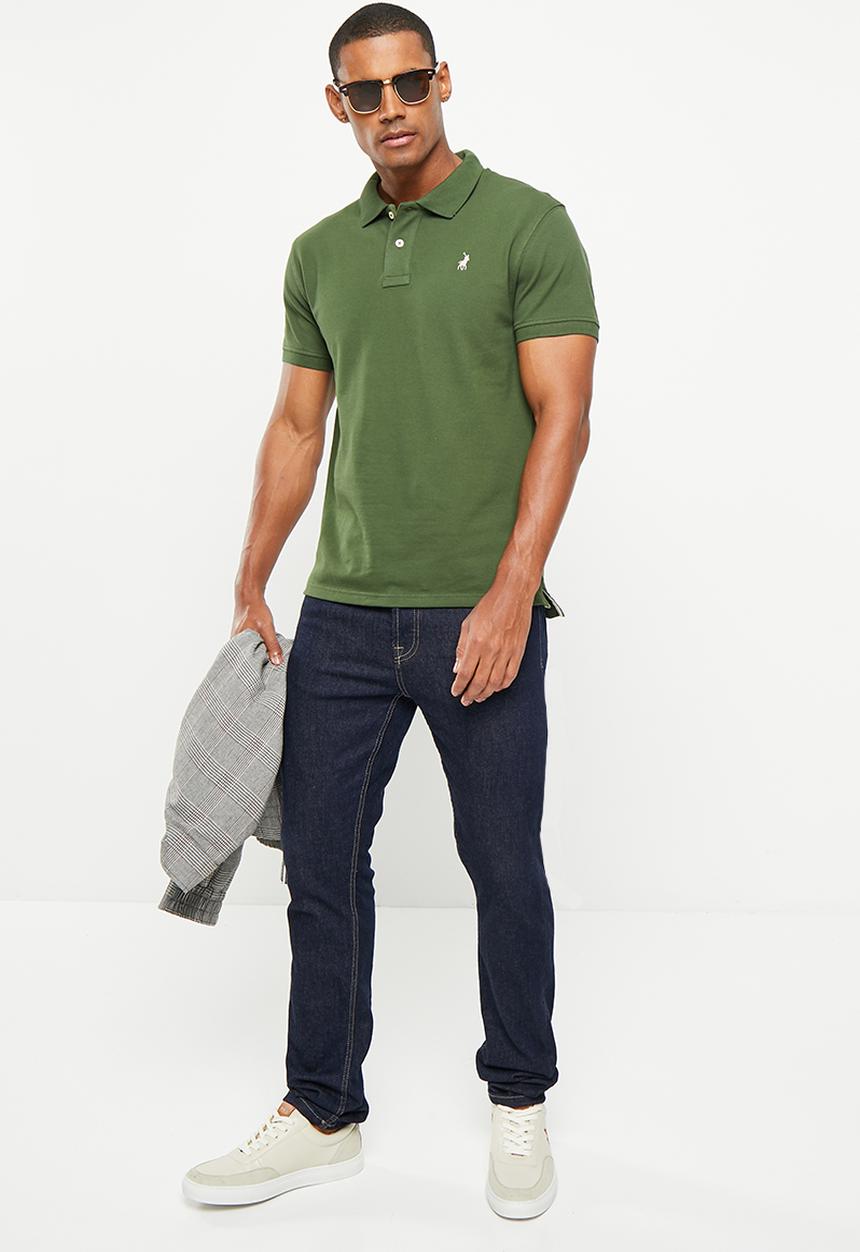 POLO - Mens pique short sleeve golfer - fatigue