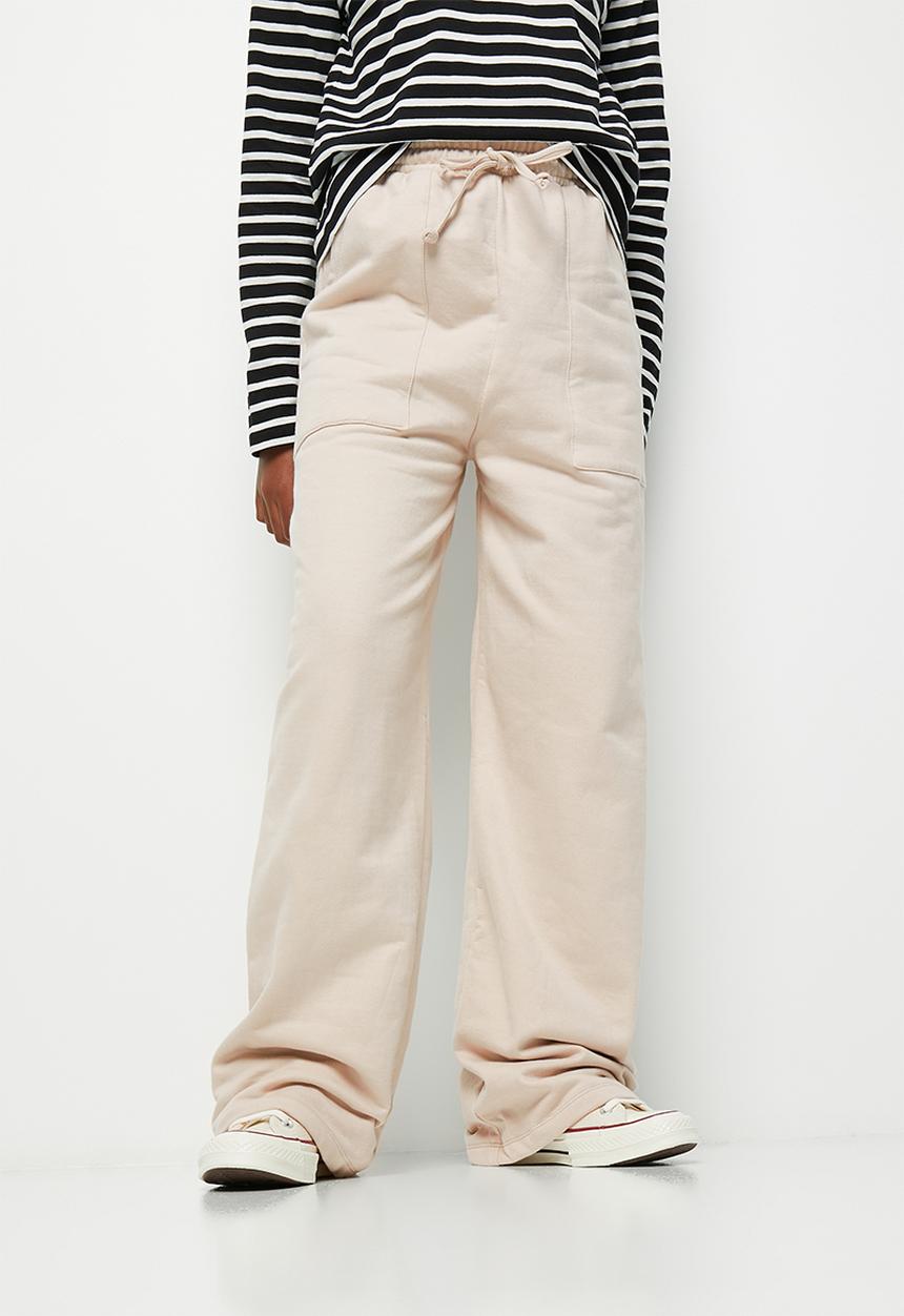 Superbalist - Wide leg track pants - stone 