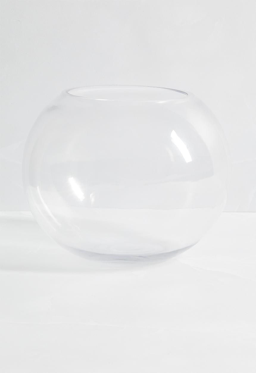 Silk By Design - Round glass vase - clear