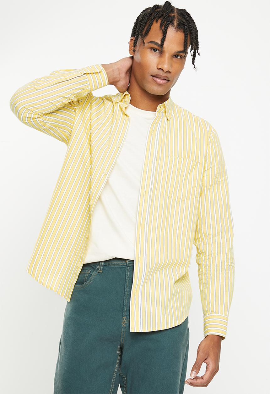 Cotton On - Mayfair long sleeve shirt - yellow stripe