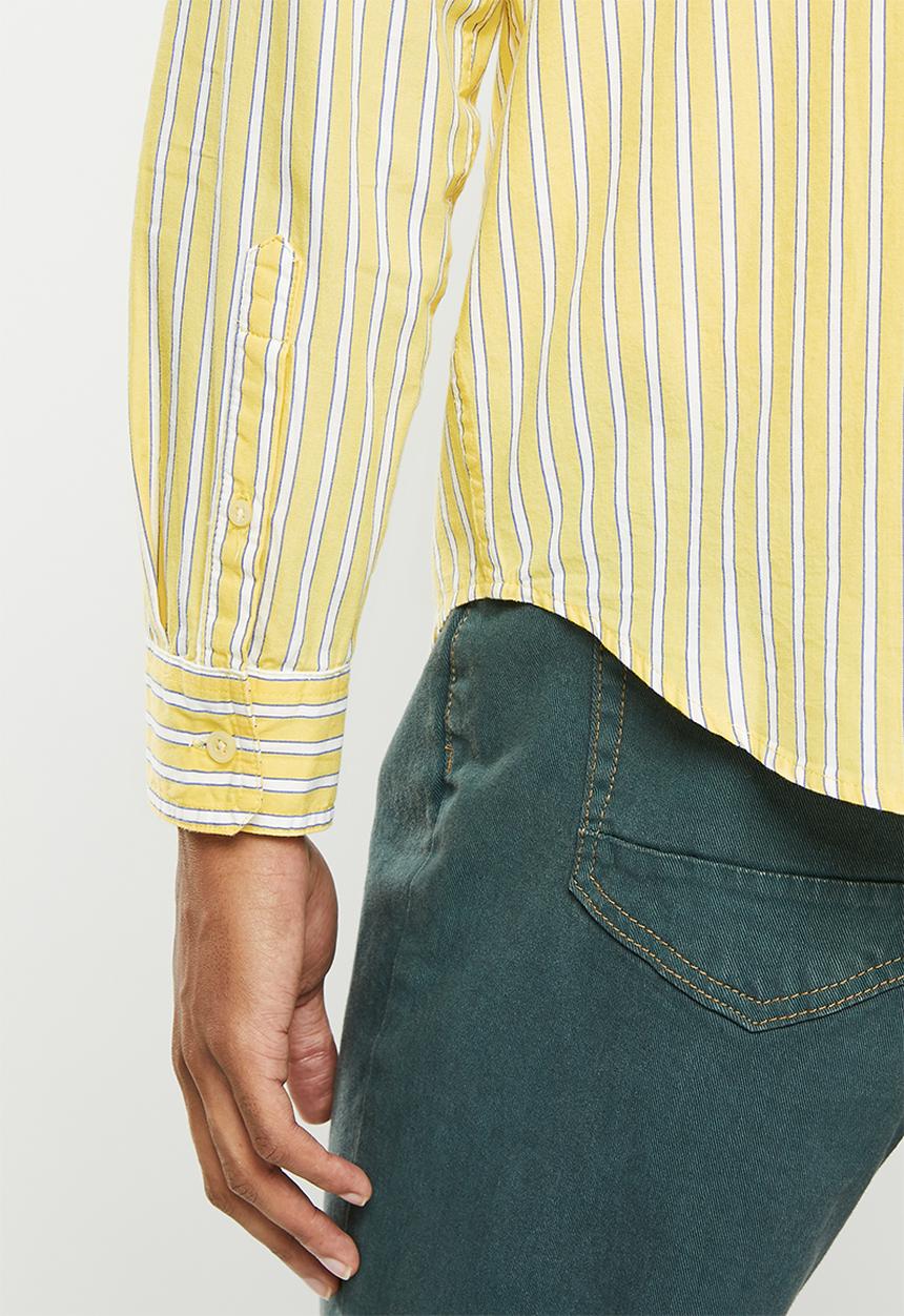 Cotton On - Mayfair long sleeve shirt - yellow stripe