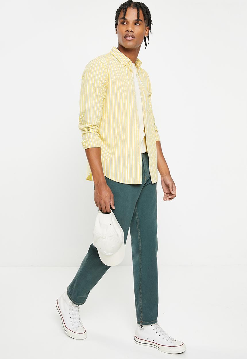 Cotton On - Mayfair long sleeve shirt - yellow stripe