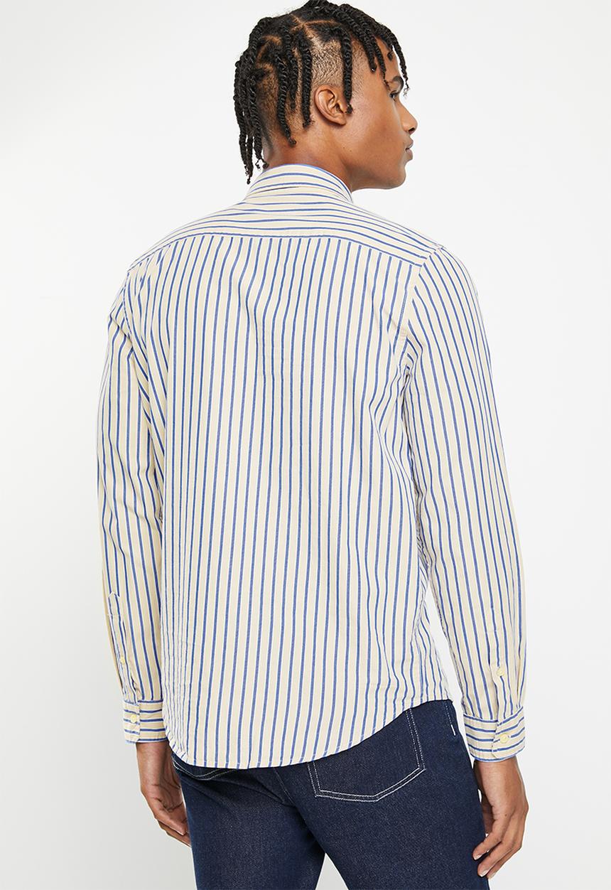 Cotton On - Mayfair long sleeve shirt - stone stripe