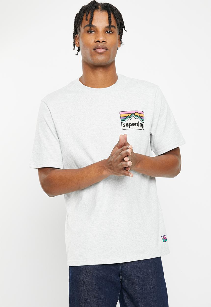 Superdry. - Vintage 90s terrain tee - glacier grey marl