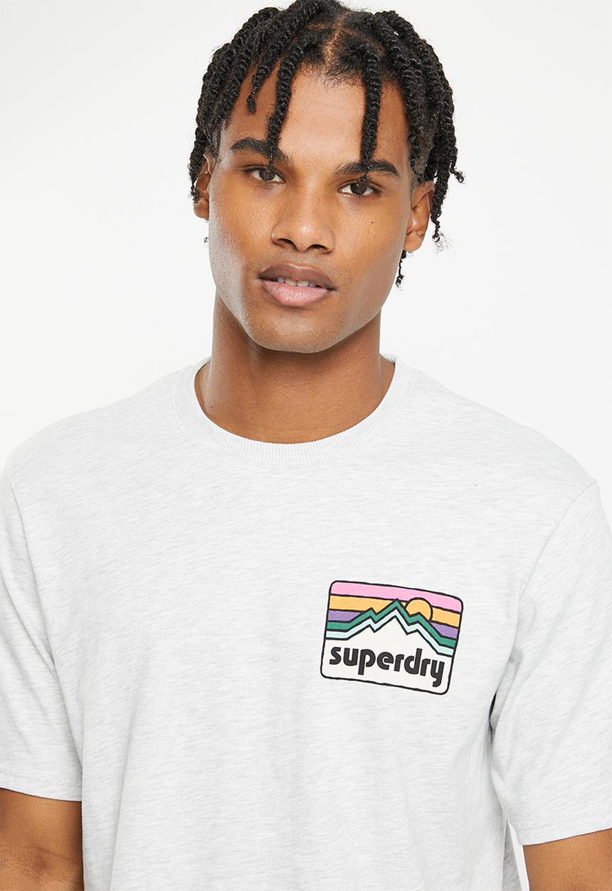 Superdry. - Vintage 90s terrain tee - glacier grey marl