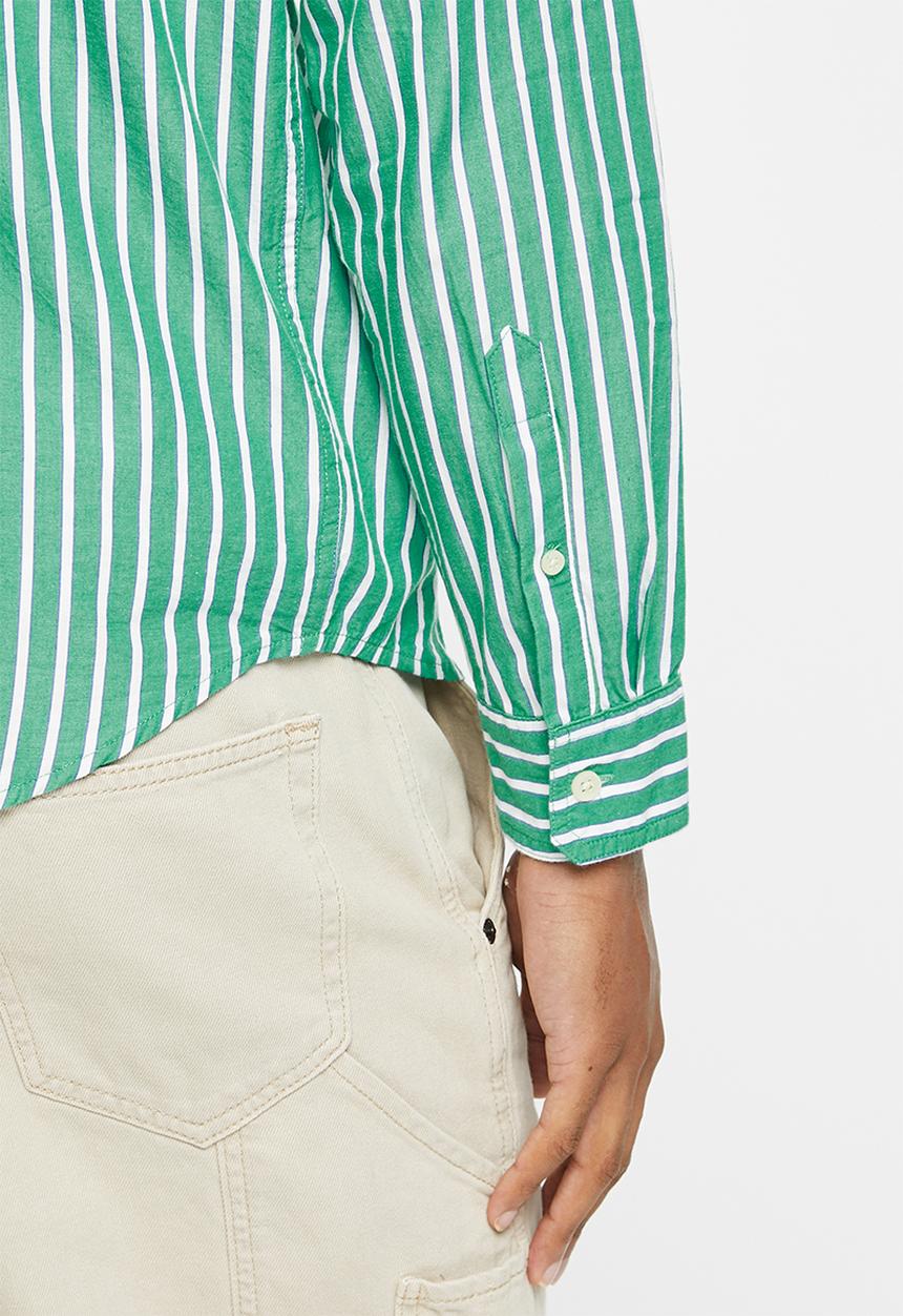 Cotton On - Mayfair long sleeve shirt - emerald stripe