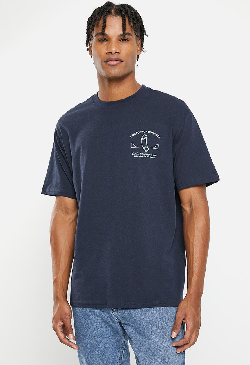 Only & Sons - Onsfarris life relaxed elon street short sleeve tee - navy