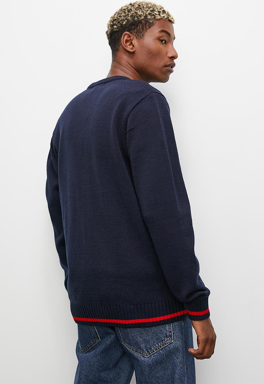 STYLE REPUBLIC - Regular fit knit cardigan - navy & red