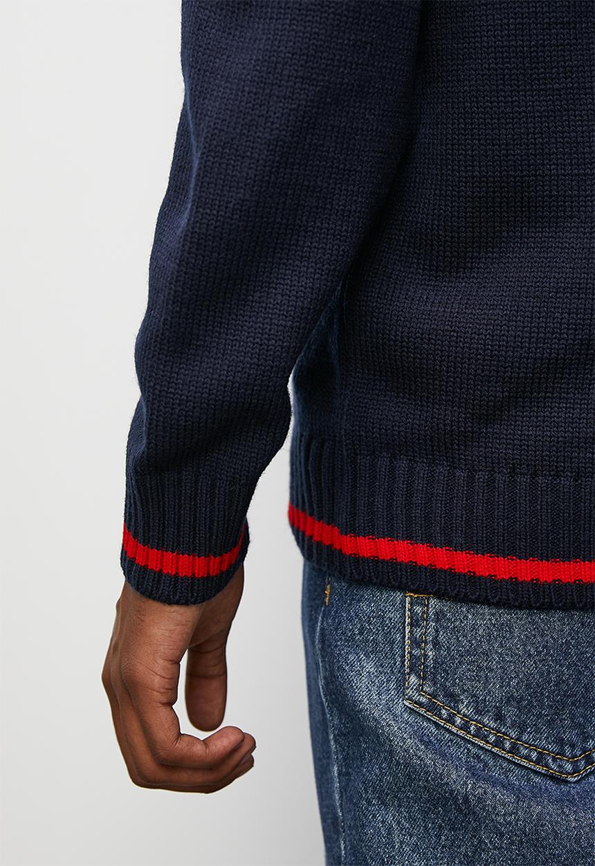 STYLE REPUBLIC - Regular fit knit cardigan - navy & red