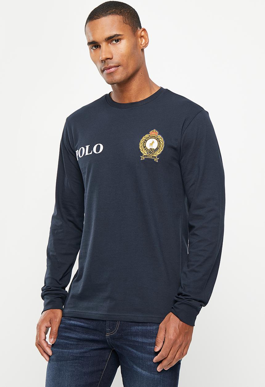 POLO - Mens equestrian long sleeve tee - navy