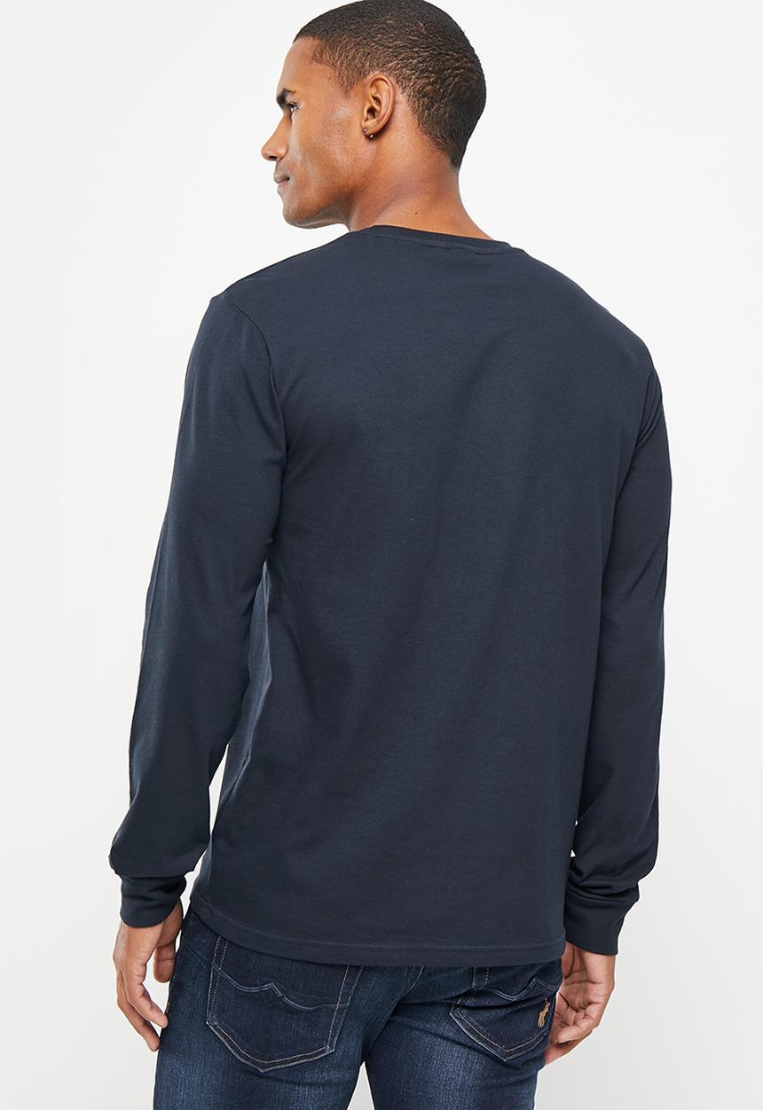 POLO - Mens equestrian long sleeve tee - navy