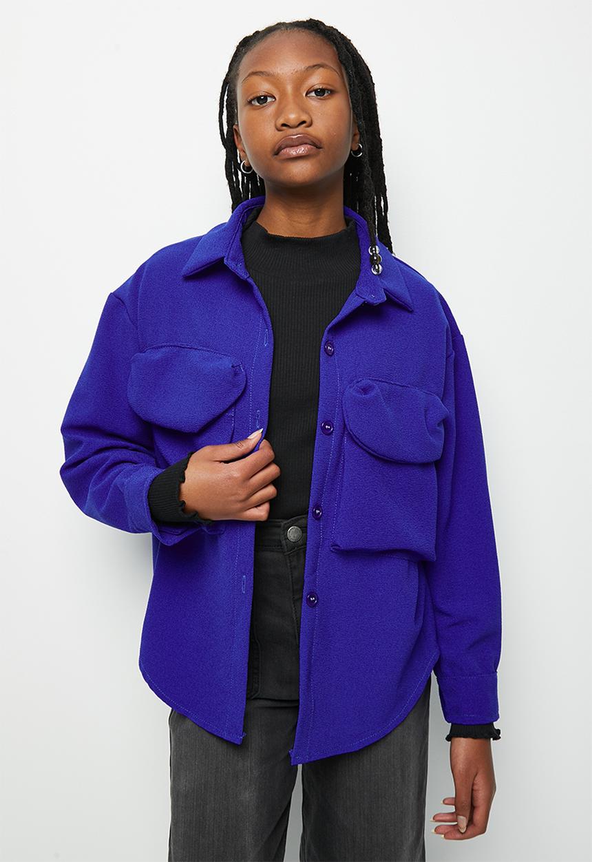 Pop Candy - Girls shacket - blue