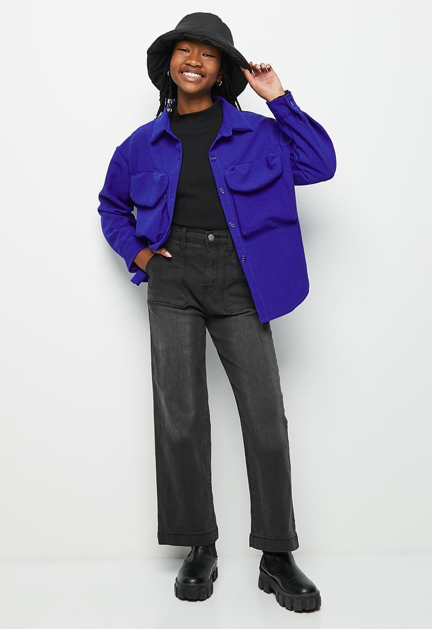 Pop Candy - Girls shacket - blue
