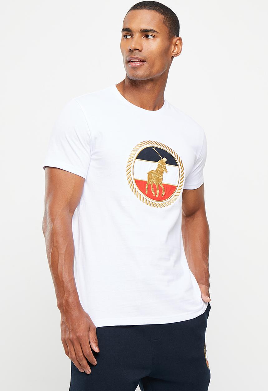 POLO - Mens crest logo short sleeve tee - white