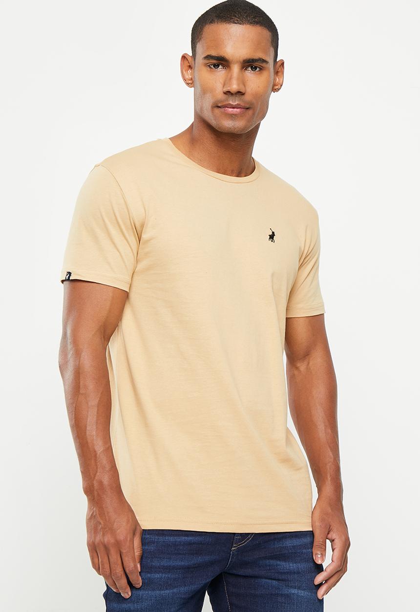 POLO - Mens crew neck short sleeve tee - stone