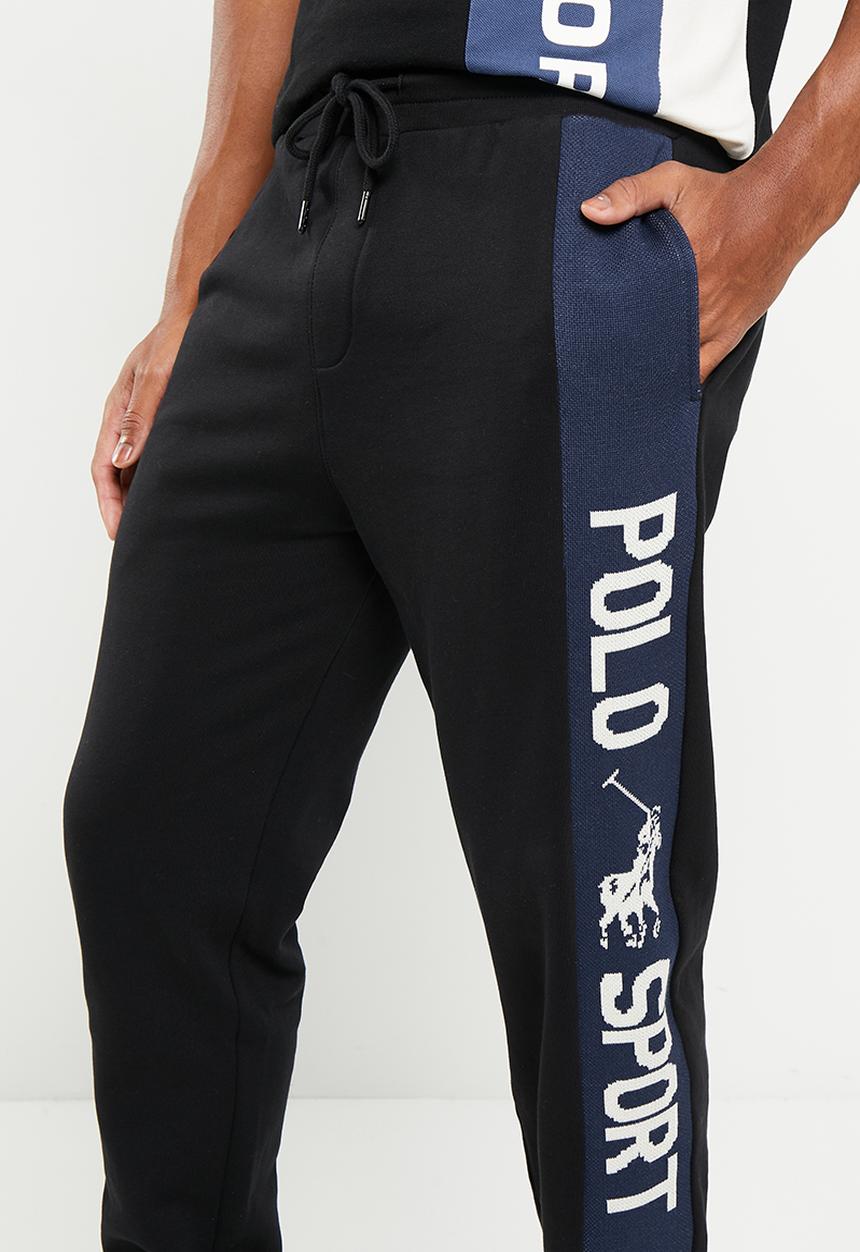POLO - Men sport colourblock jogger - black