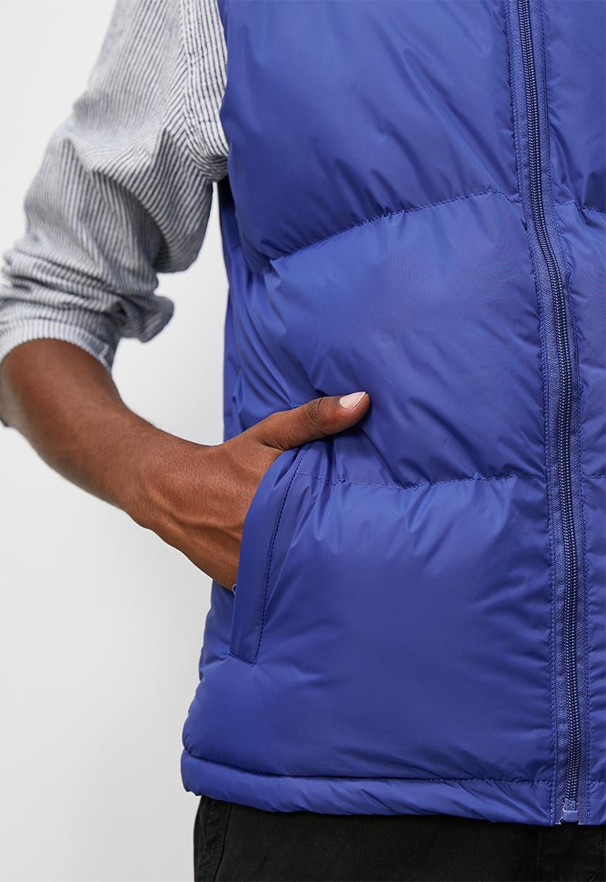 STYLE REPUBLIC - Large quilt sleeveless puffer jacket - cobalt blue