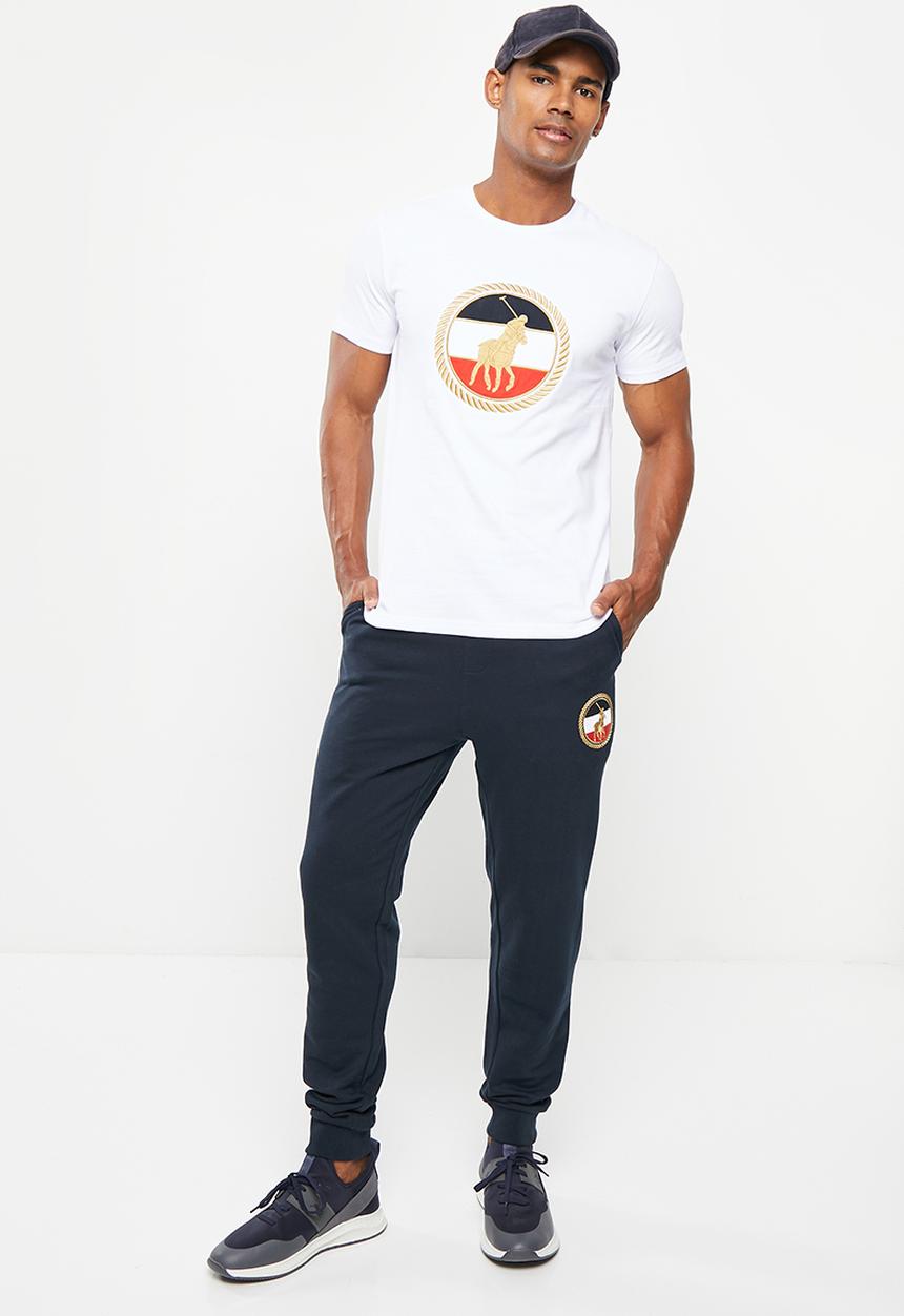 POLO - Mens crest logo jogger - navy