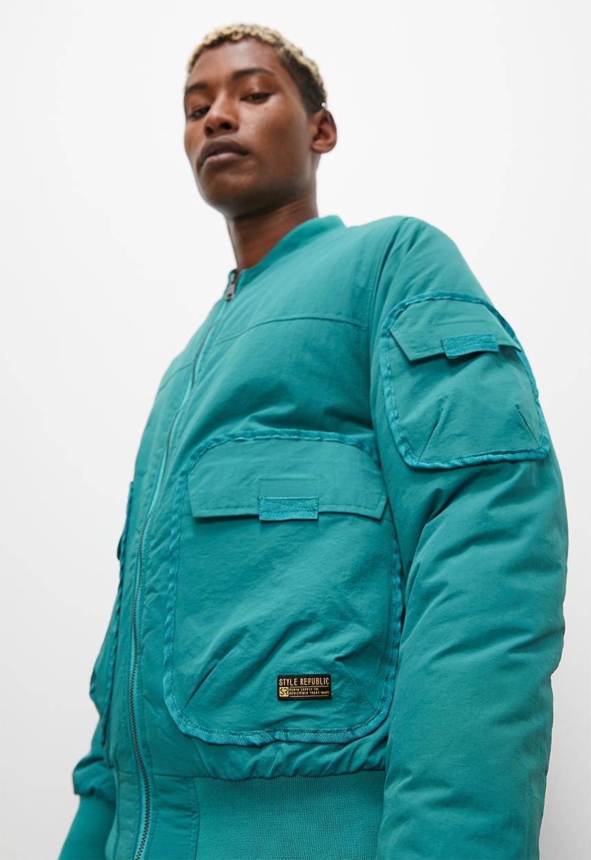 STYLE REPUBLIC - Padded ma1 bomber jacket - emerald