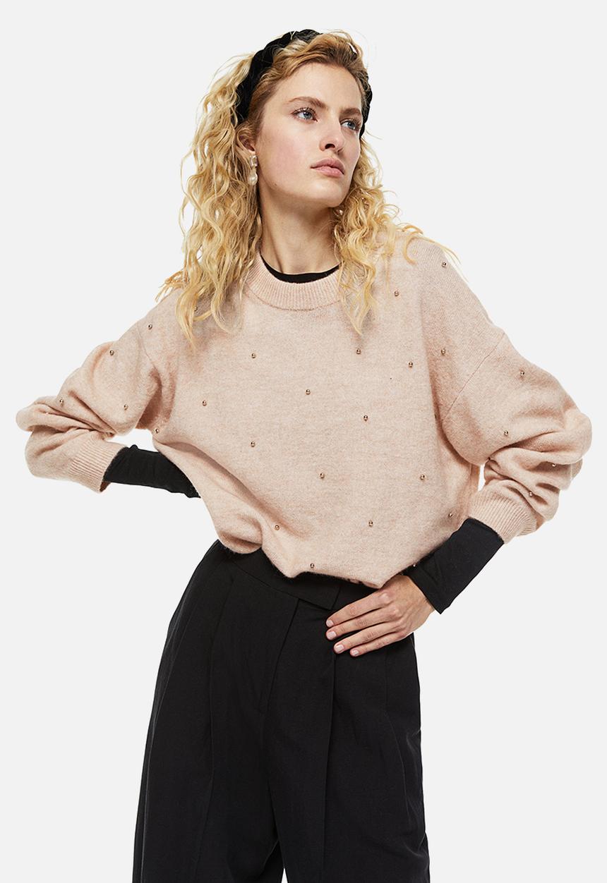 H&M - Beaded jumper - light beige