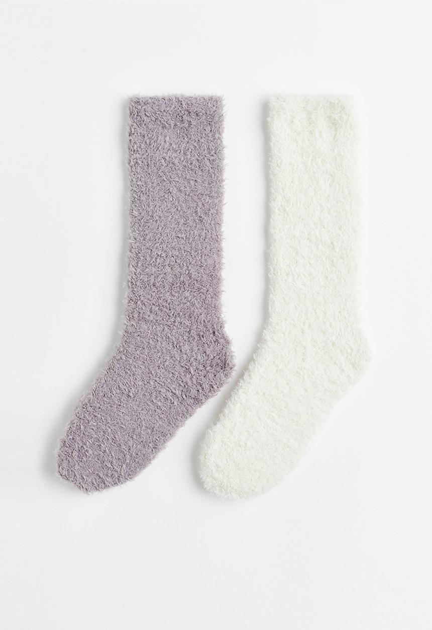 H&M - 2-pack socks - grey/white