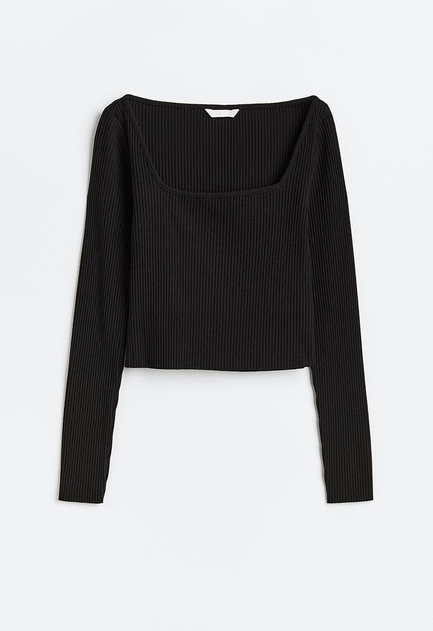H&M - Ribbed top - black
