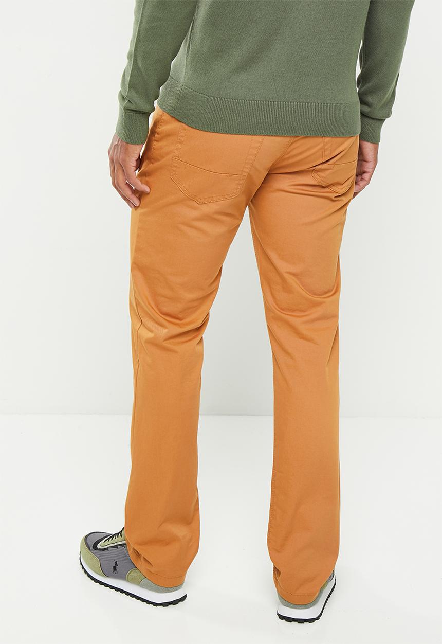 POLO - Mens overdyed twill 5 pocket trouser - camel