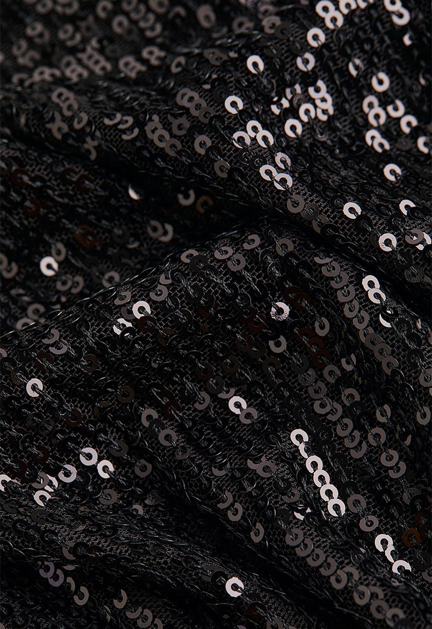 H&M - Sequined wrapover blouse - black/sequins