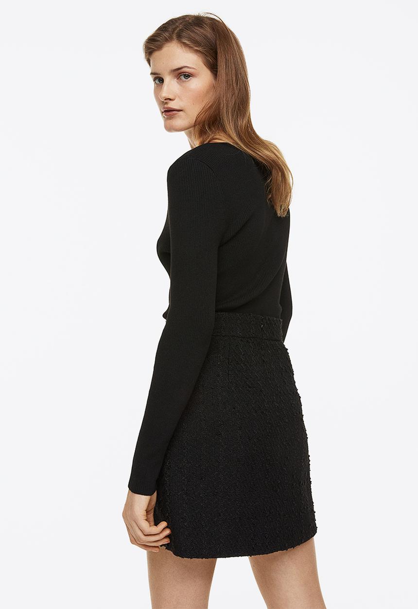 H&M - A-line skirt - black/rhinestones