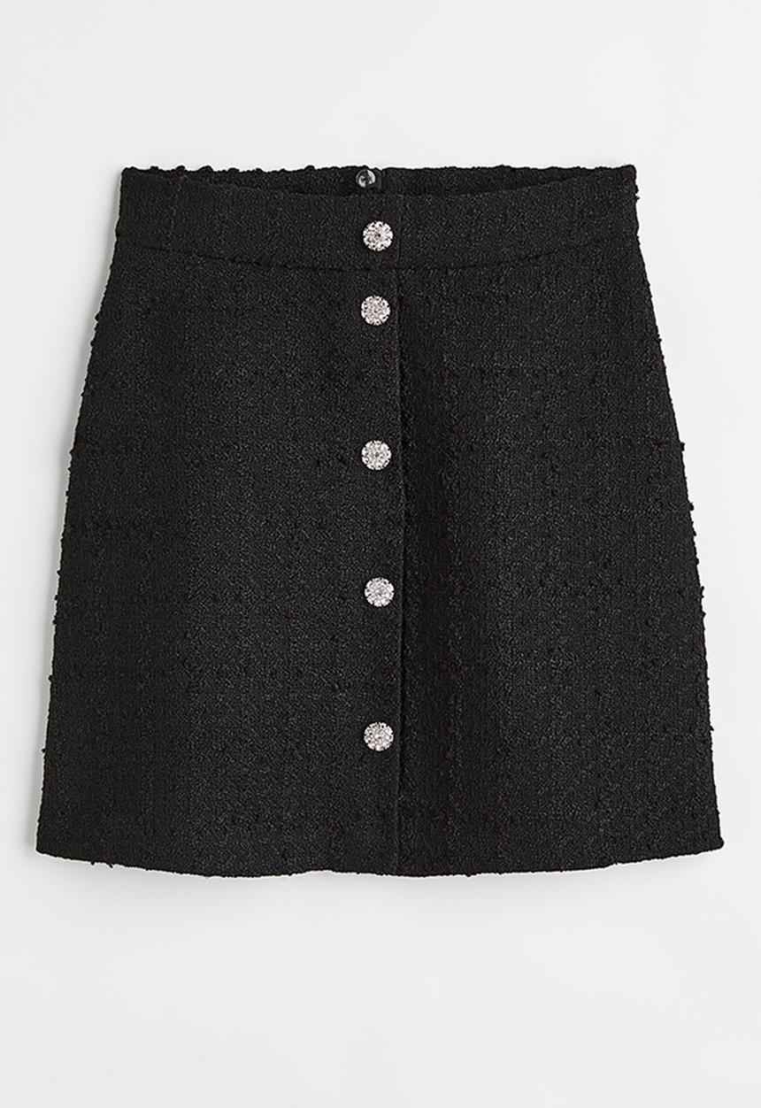 H&M - A-line skirt - black/rhinestones