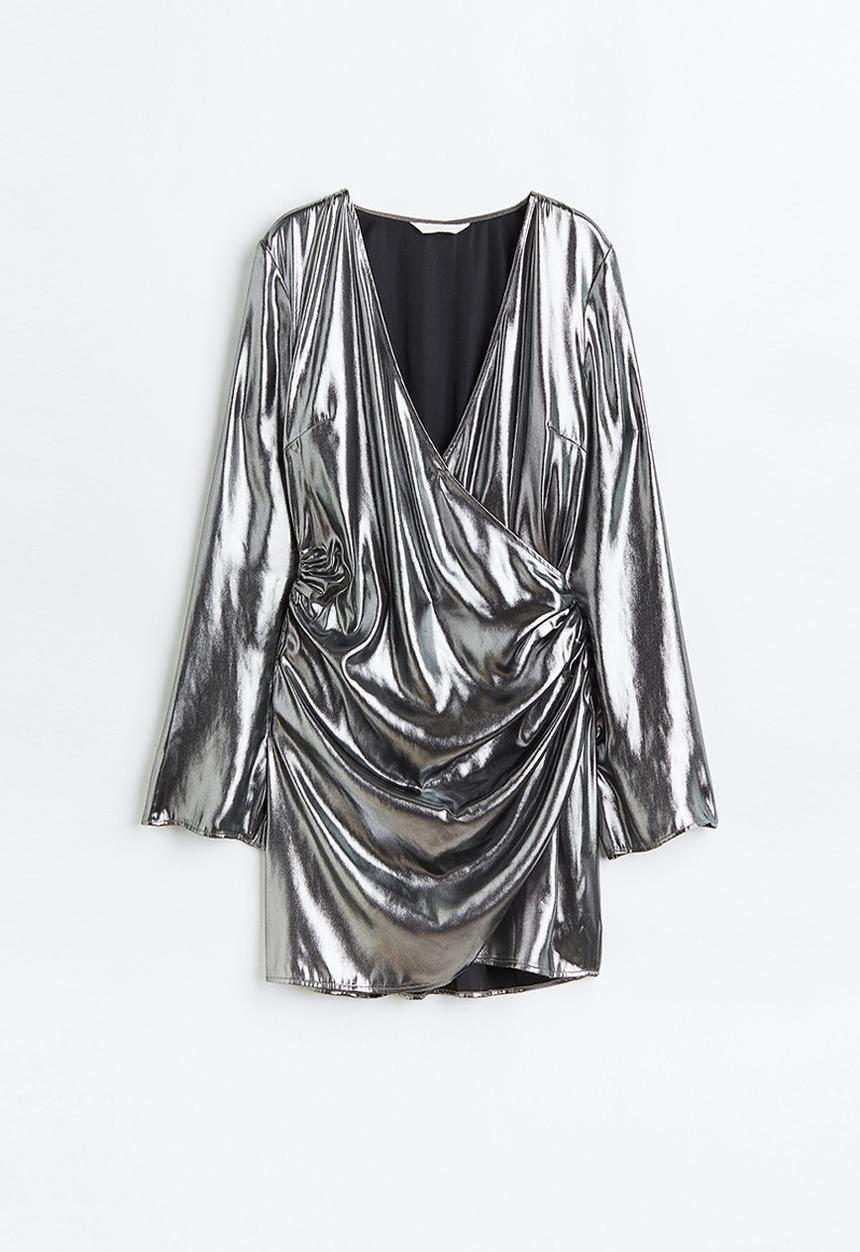 H&M - Gathered bodycon dress - silver-coloured