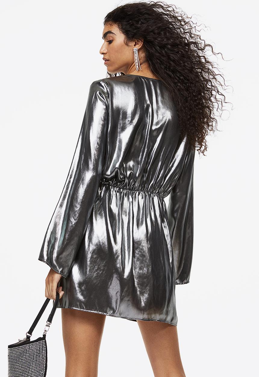 H&M - Gathered bodycon dress - silver-coloured