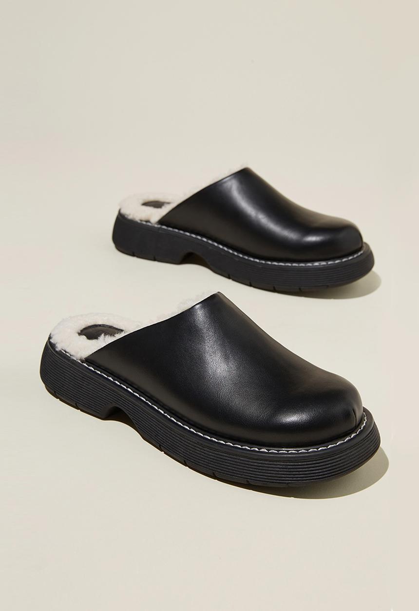Cotton On - Chlo chunky mule - black/cream 