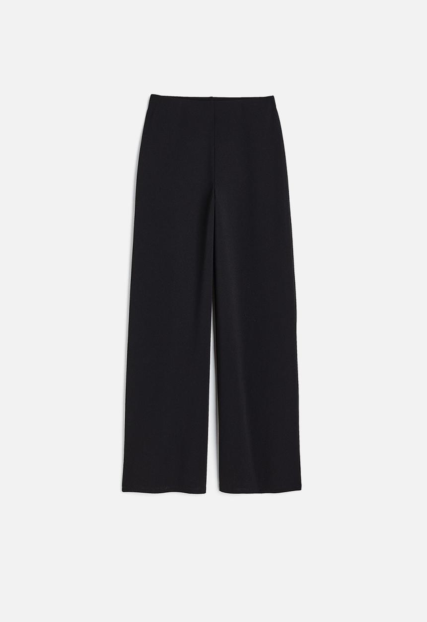 H&M - Wide jersey trousers - black