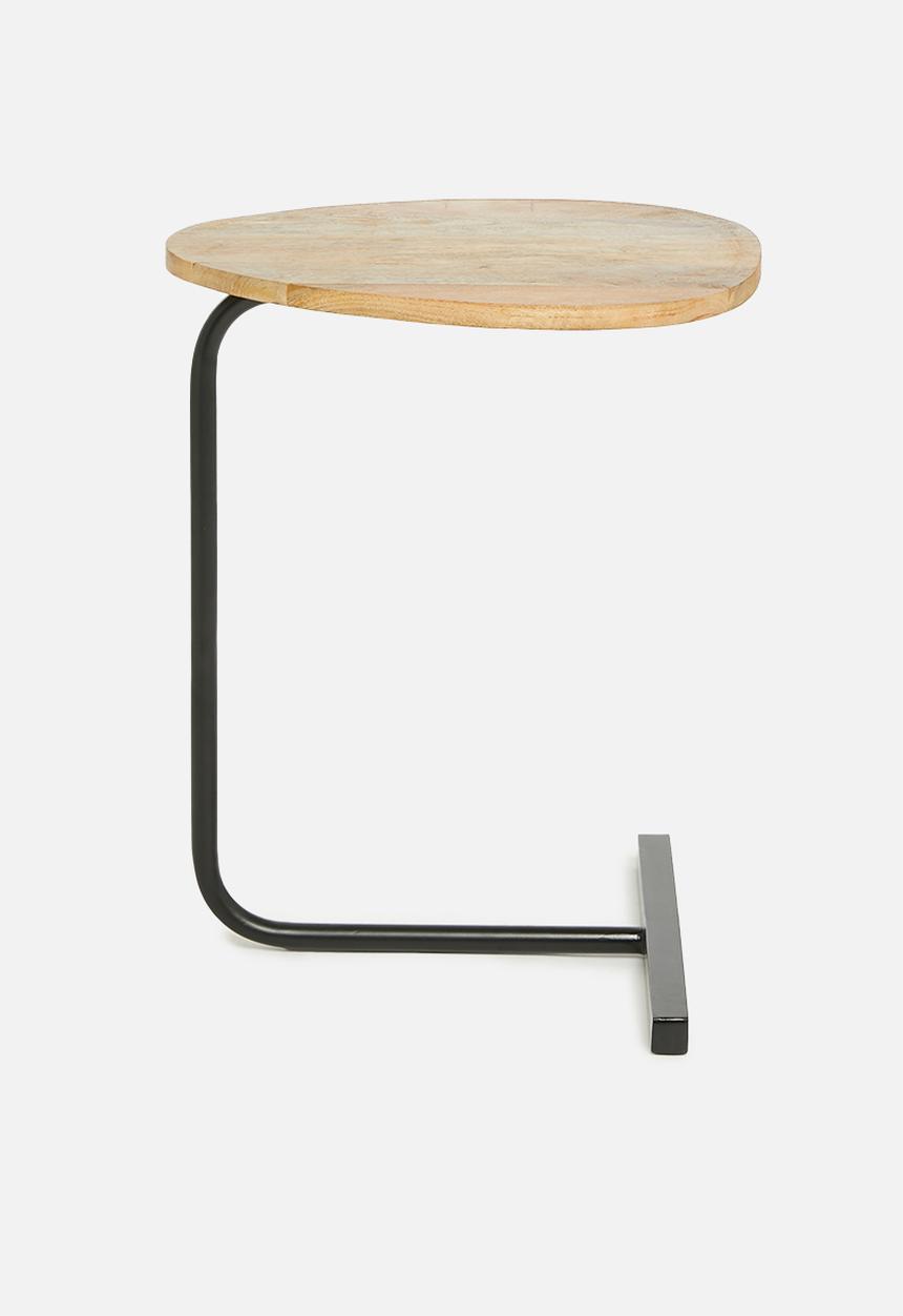 Sixth Floor - Lima metal & wood side table - black